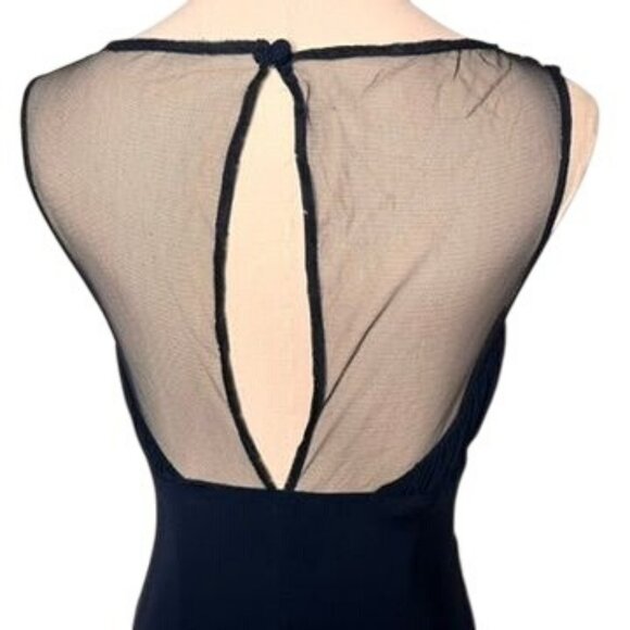 Stunning Black Mesh Sheer Prom Cocktail Dress Womens S Sequin Formal 90s Y2K - Picture 9 of 16